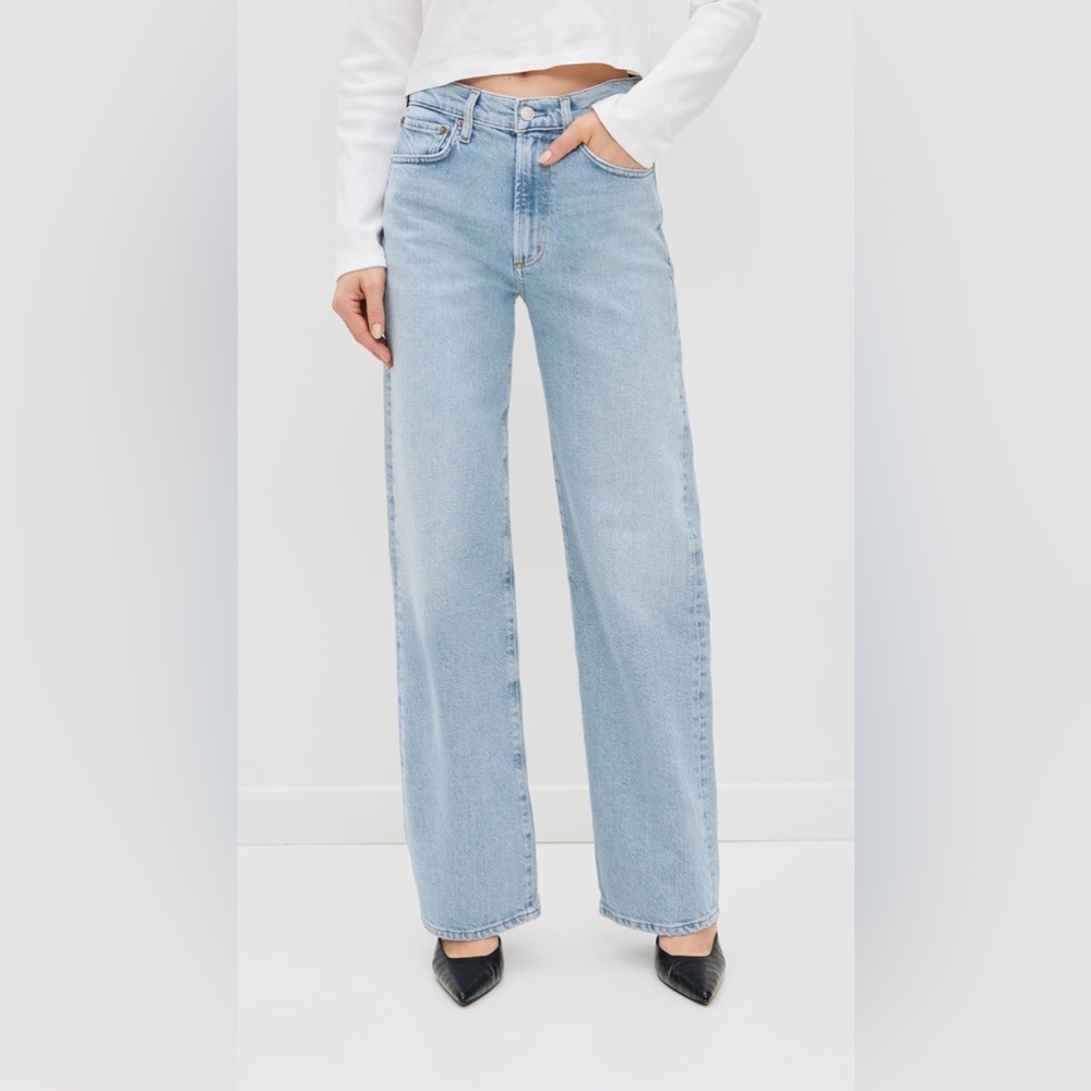 Agolde Harper Jeans Mid Rise Relaxed Straight Jean in Trouble